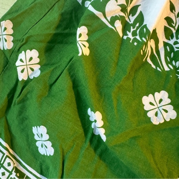 She's Cool Green and White Smocked Short Lined Bubble Mini Skirt size Large - Picture 3 of 15